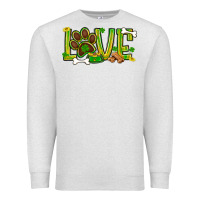Oatmeal Heather St. Patrick's Day love dog paw Premium Sweatshirt - BundleAndBundleShop