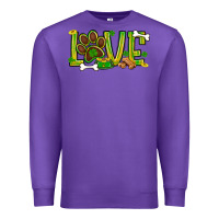 Purple St. Patrick's Day love dog paw Premium Sweatshirt - BundleAndBundleShop