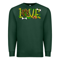 Sports Green St. Patrick's Day love dog paw Premium Sweatshirt - BundleAndBundleShop
