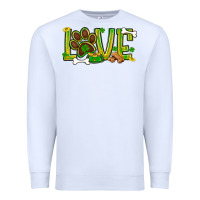 White St. Patrick's Day love dog paw Premium Sweatshirt - BundleAndBundleShop