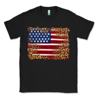 Black american flag and leopard Classic Tee - Artiststas