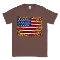 Chestnut american flag and leopard Classic Tee - Artiststas