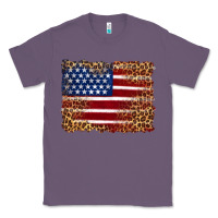 Lavender american flag and leopard Classic Tee - Artiststas