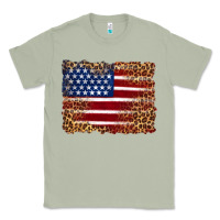 Matcha american flag and leopard Classic Tee - Artiststas