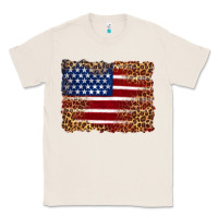 Natural american flag and leopard Classic Tee - Artiststas