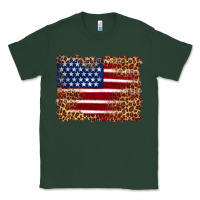 Sports Green american flag and leopard Classic Tee - Artiststas