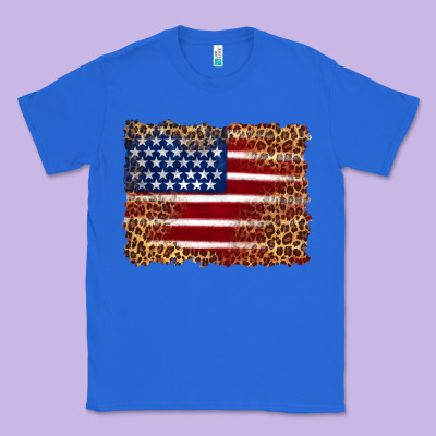 American Flag And Leopard Classic Tee Designed By Artiststas