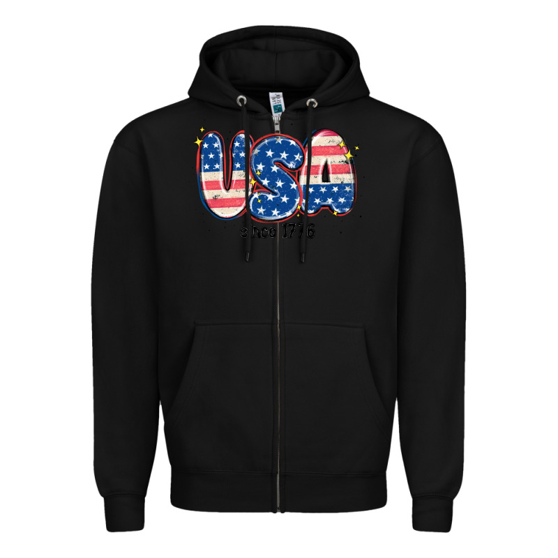 Usa Since 1776 Zipper Hoodie by MaliasSmallBusiness | Teevron