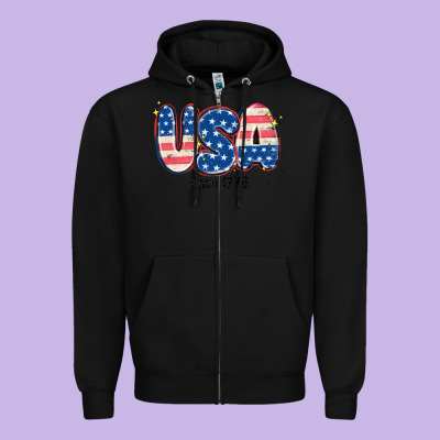 Usa Since 1776 Zipper Hoodie Designed By Maliassmallbusiness