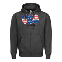 Charcoal Heather usa since 1776 Zipper Hoodie - MaliasSmallBusiness