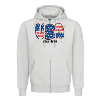 Dove Grey usa since 1776 Zipper Hoodie - MaliasSmallBusiness