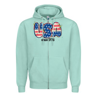 Seafoam usa since 1776 Zipper Hoodie - MaliasSmallBusiness