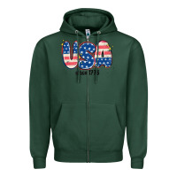 Sports Green usa since 1776 Zipper Hoodie - MaliasSmallBusiness