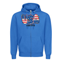 True Royal usa since 1776 Zipper Hoodie - MaliasSmallBusiness