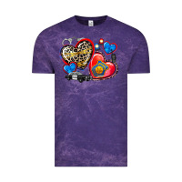 Cloud Purple western leopard  police   hearts Vintage Tee - AdoDesignShop