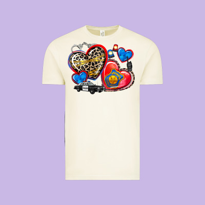 Western Leopard  Police   Hearts Vintage Tee Designed By Adodesignshop