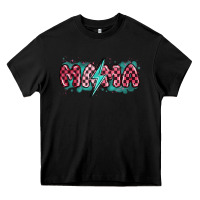 Black lightning bolt mama Heavy Core Tee - MaliasSmallBusiness