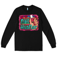 Black nail hustler serape leopard background Long Sleeve Tee - Artiststas