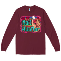 Nail Hustler Serape Leopard Background Long Sleeve Tee | Teevron