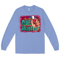 Colony Blue nail hustler serape leopard background Long Sleeve Tee - Artiststas