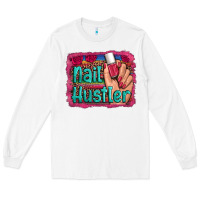 White nail hustler serape leopard background Long Sleeve Tee - Artiststas