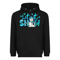 Black let it snow winter snowman Heavyweight Hoodie - MaliasSmallBusiness