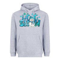 Heather Grey let it snow winter snowman Heavyweight Hoodie - MaliasSmallBusiness