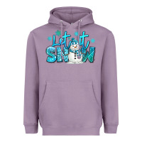 Lavender let it snow winter snowman Heavyweight Hoodie - MaliasSmallBusiness
