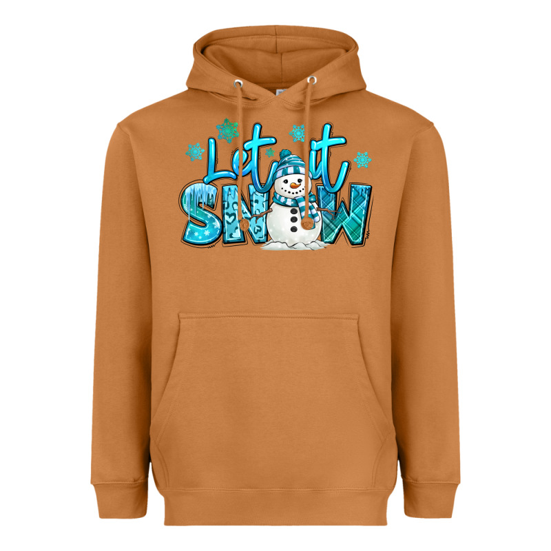 Let It Snow Winter Snowman Heavyweight Hoodie by MaliasSmallBusiness | Teevron