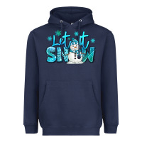Navy let it snow winter snowman Heavyweight Hoodie - MaliasSmallBusiness
