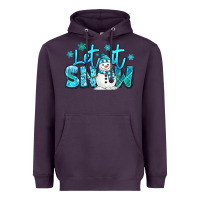 Plum let it snow winter snowman Heavyweight Hoodie - MaliasSmallBusiness