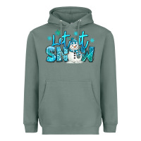 Sage let it snow winter snowman Heavyweight Hoodie - MaliasSmallBusiness