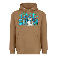 Toasted Coconut let it snow winter snowman Heavyweight Hoodie - MaliasSmallBusiness