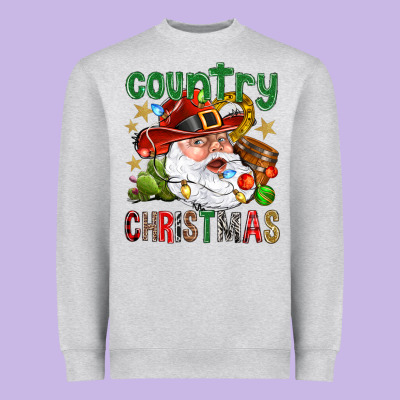 Country Christmas Heavyweight Sweatshirt Designed By Bundleandbundleshop