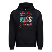Black Little miss America 4th of july Urban Hoodie - HowdyJamesFarm