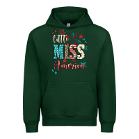 Forest Green Little miss America 4th of july Urban Hoodie - HowdyJamesFarm