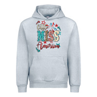 Heather Grey Little miss America 4th of july Urban Hoodie - HowdyJamesFarm