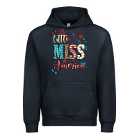 Navy Little miss America 4th of july Urban Hoodie - HowdyJamesFarm