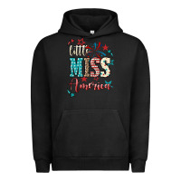 Pigment Black Little miss America 4th of july Urban Hoodie - HowdyJamesFarm