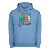Pigment Pebble Blue Little miss America 4th of july Urban Hoodie - HowdyJamesFarm