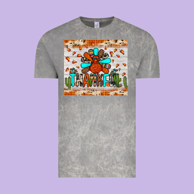 Thankful Turkey Vintage Tee Designed By Jahusdesignshop