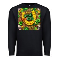 Black St. Patricks good luck with cow digital paper Premium Sweatshirt - BundleAndBundleShop