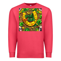 Cardinal St. Patricks good luck with cow digital paper Premium Sweatshirt - BundleAndBundleShop
