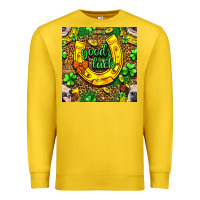Lemon St. Patricks good luck with cow digital paper Premium Sweatshirt - BundleAndBundleShop