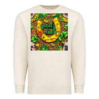 Sandshell St. Patricks good luck with cow digital paper Premium Sweatshirt - BundleAndBundleShop