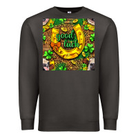 Smoke St. Patricks good luck with cow digital paper Premium Sweatshirt - BundleAndBundleShop