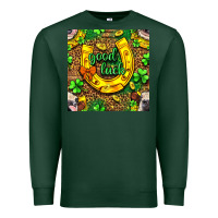 Sports Green St. Patricks good luck with cow digital paper Premium Sweatshirt - BundleAndBundleShop