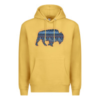Antique Gold Bison Silhouette Blue Aztec Premium Hoodie - Bettercallsaul