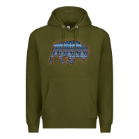 Army Green Bison Silhouette Blue Aztec Premium Hoodie - Bettercallsaul