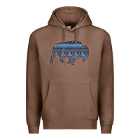 Chestnut Bison Silhouette Blue Aztec Premium Hoodie - Bettercallsaul